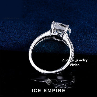 Iced Out 925 Silver Moissanite Ring
