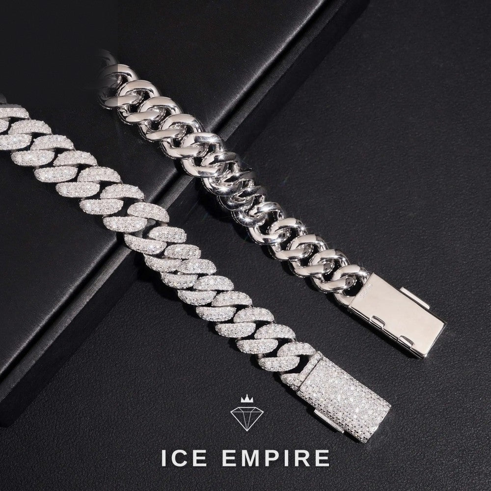 Iced Out Rose Gold Plated Moissanite Cuban Chain