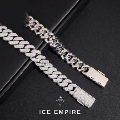 Iced Out Rose Gold Plated Moissanite Cuban Chain