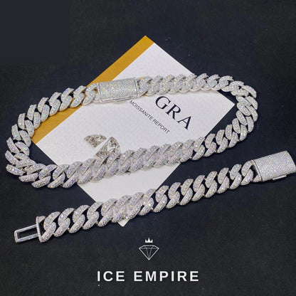 Iced Out Rose Gold Moissanite Cuban Chain