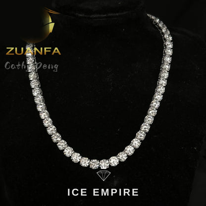 Iced Out 10K Gold Moissanite Tennis Chain