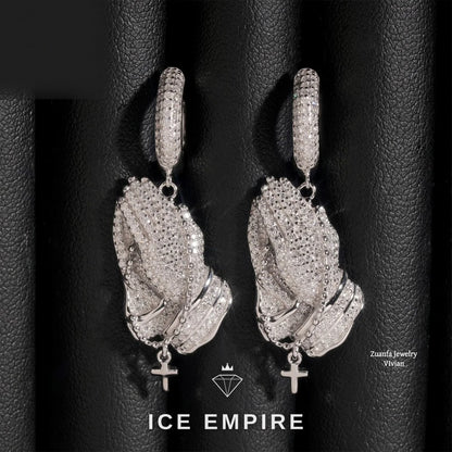 Iced Out 925 Silver Moissanite Stud Earrings
