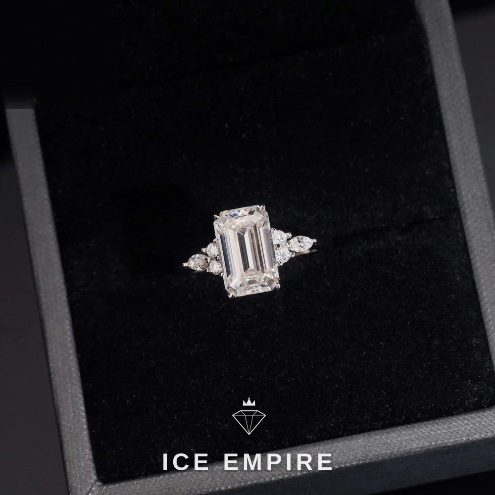 Iced Out 18K Gold Moissanite Wedding Band