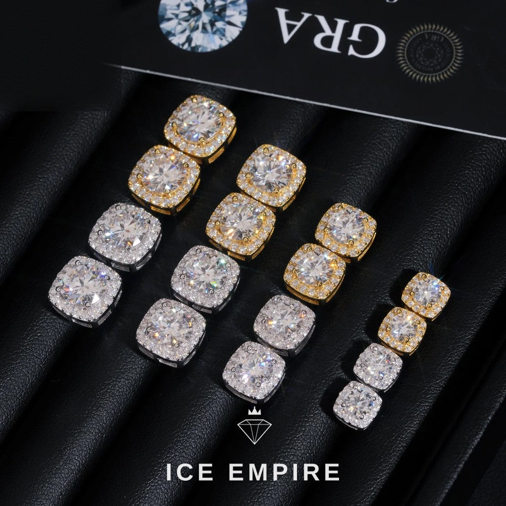 Iced Out Rose Gold Plated Moissanite Earrings