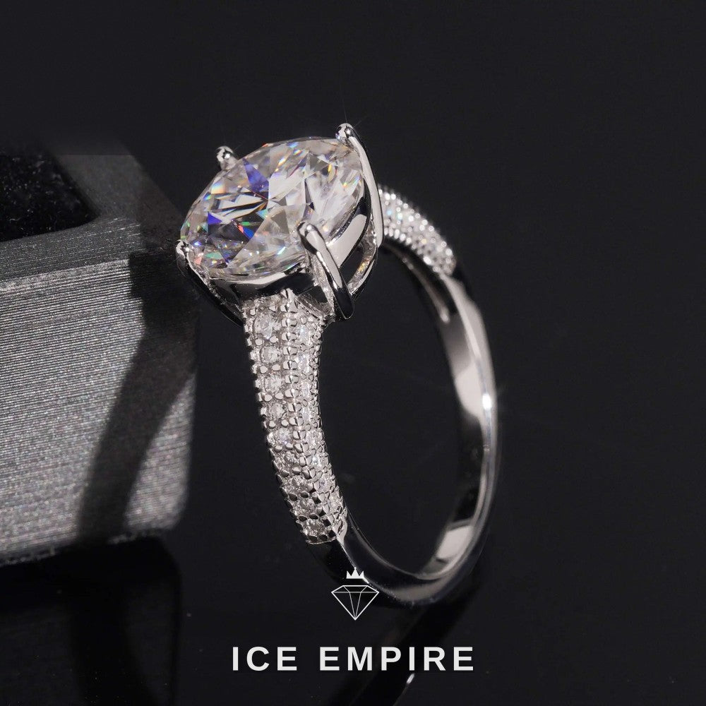 Iced Out 18K Gold Moissanite Wedding Band