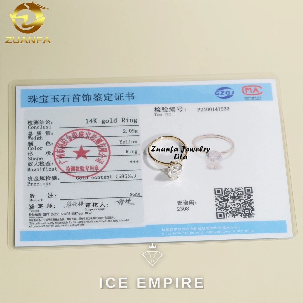 Iced Out 14K Gold Moissanite Wedding Band