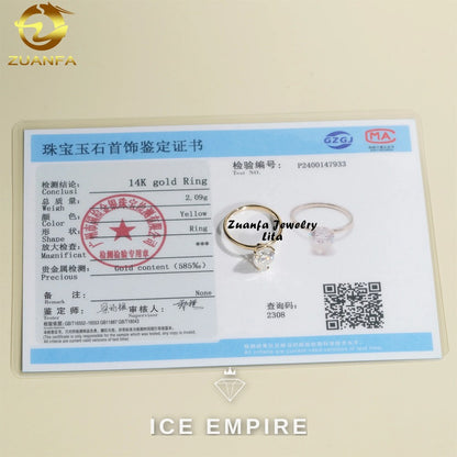 Iced Out 14K Gold Moissanite Wedding Band