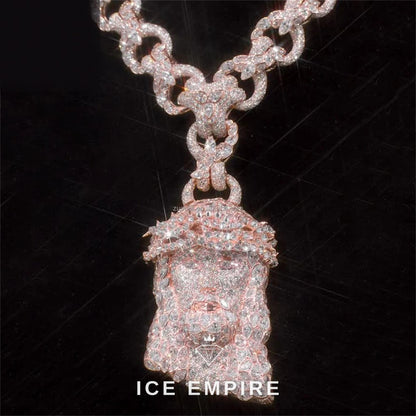 Iced Out Rose Gold Moissanite Pendant