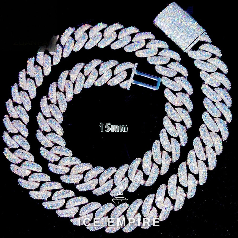 Iced Out Rose Gold Plated Moissanite Cuban Chain