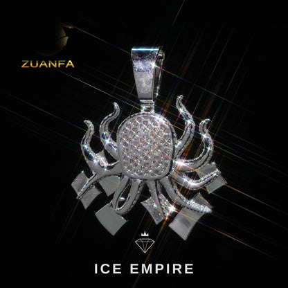 Iced Out Baguette 925 Silver Moissanite Pendant