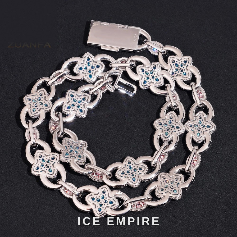 Iced Out Rose Gold Plated Moissanite Cuban Chain