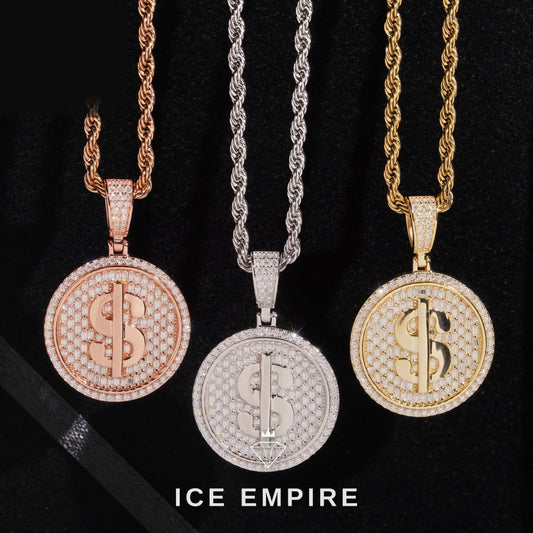 Iced Out Rose Gold Plated Moissanite Pendant