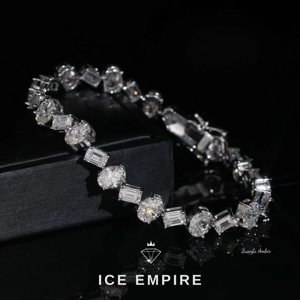 Iced Out 925 Silver Moissanite Tennis Chain