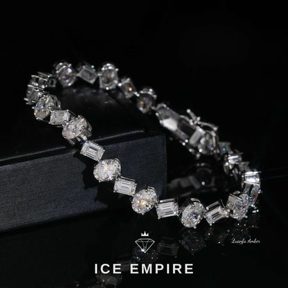 Iced Out 925 Silver Moissanite Tennis Chain