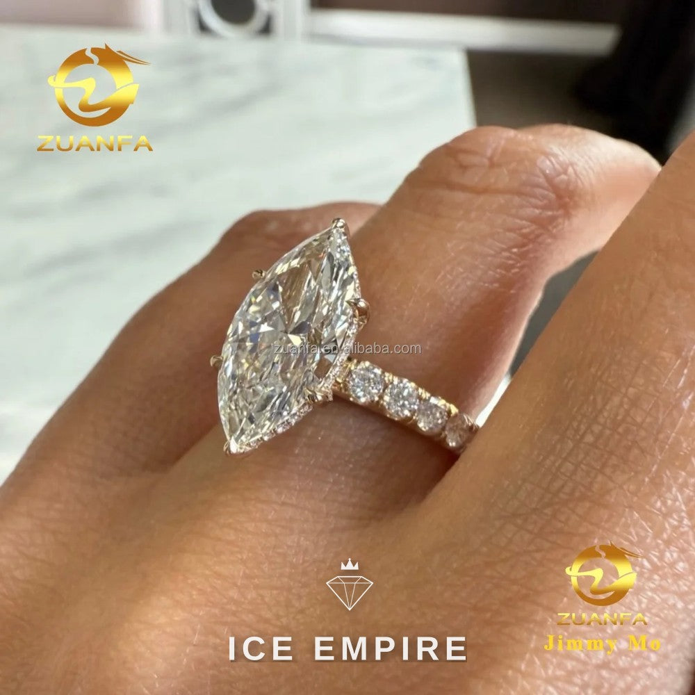 Iced Out 10K Gold Lab Grown Diamond Engagement Ring