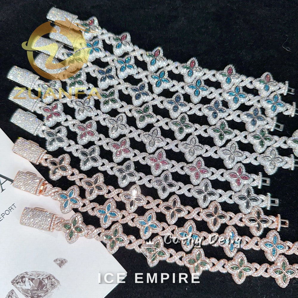 Iced Out Rose Gold Plated Moissanite Cuban Chain