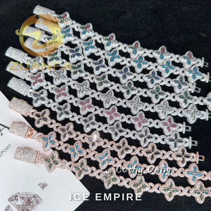 Iced Out Rose Gold Plated Moissanite Cuban Chain