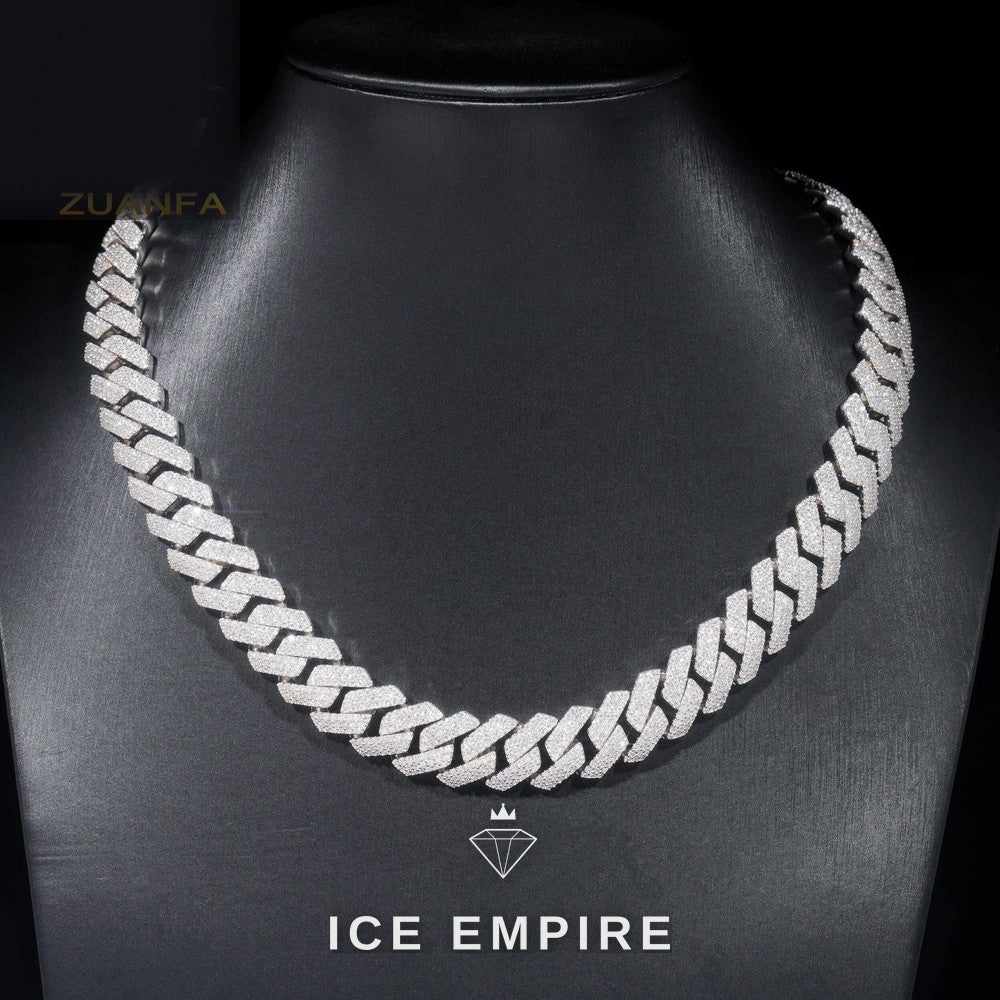 Iced Out Rose Gold Plated Moissanite Cuban Chain