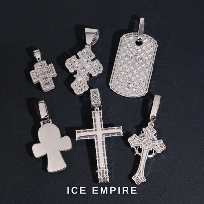 Iced Out Cross Gold Plated Moissanite Pendant