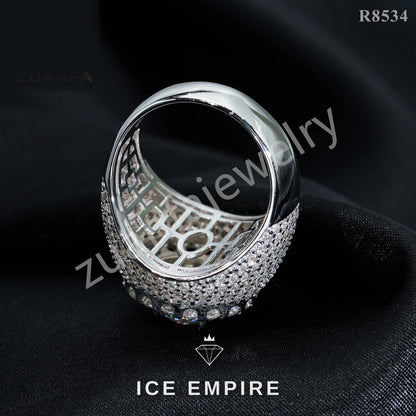 Iced Out Cluster Gold Plated Moissanite Ring