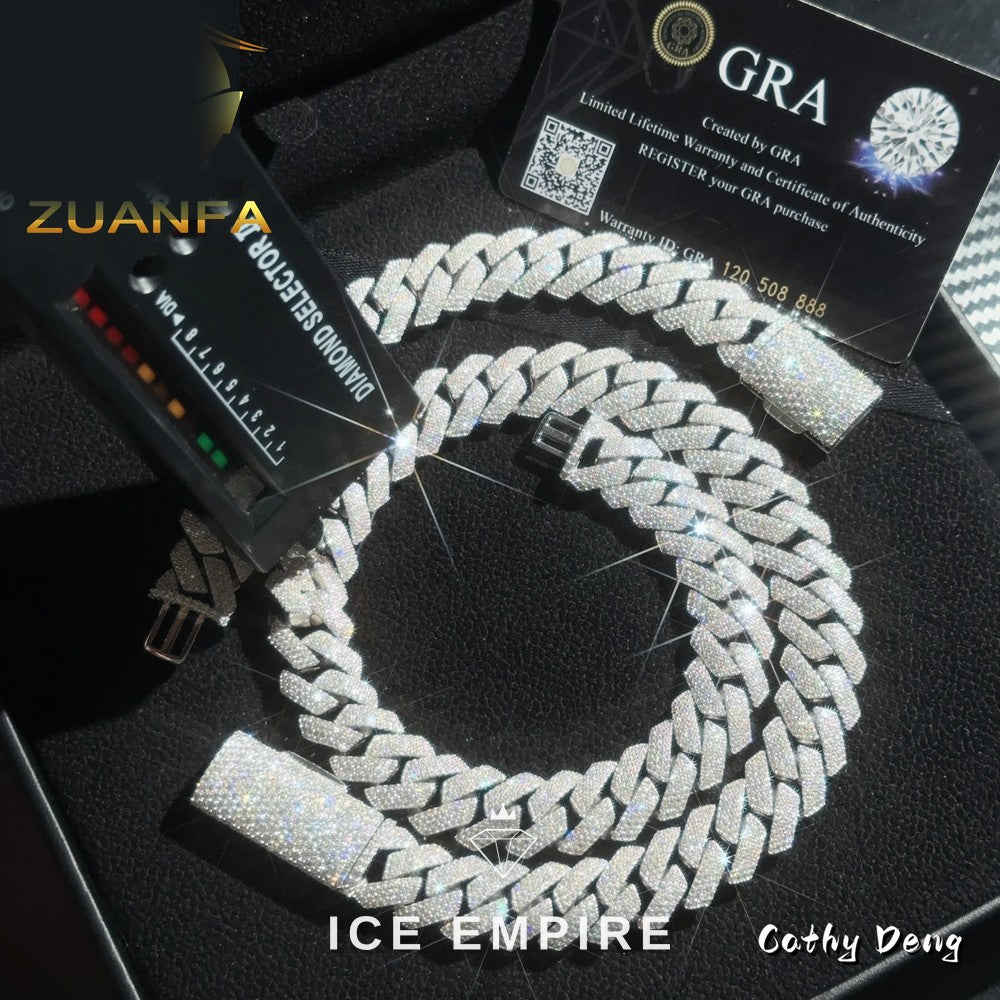 Iced Out Rose Gold Plated Moissanite Cuban Chain