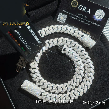 Iced Out Rose Gold Plated Moissanite Cuban Chain