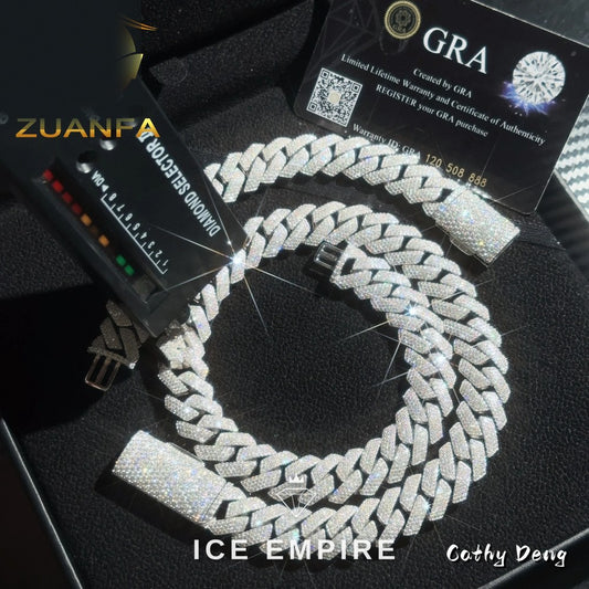 Iced Out Rose Gold Plated Moissanite Cuban Chain