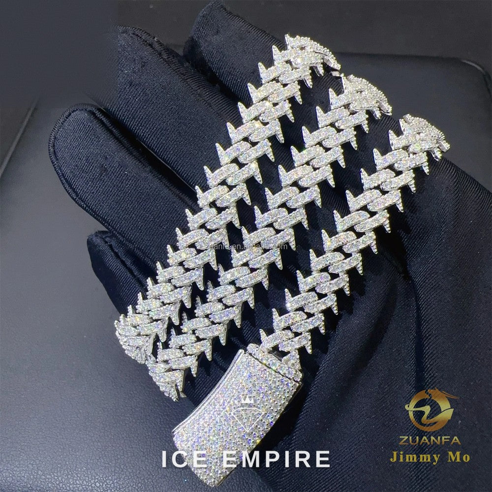 Iced Out Gold Plated Moissanite Cuban Chain