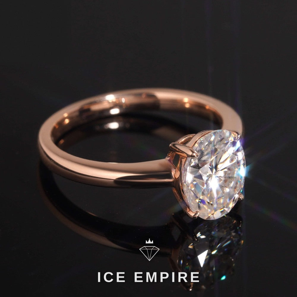 Iced Out 14K Gold Moissanite Wedding Band