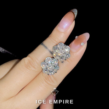Iced Out 925 Silver Moissanite Stud Earrings