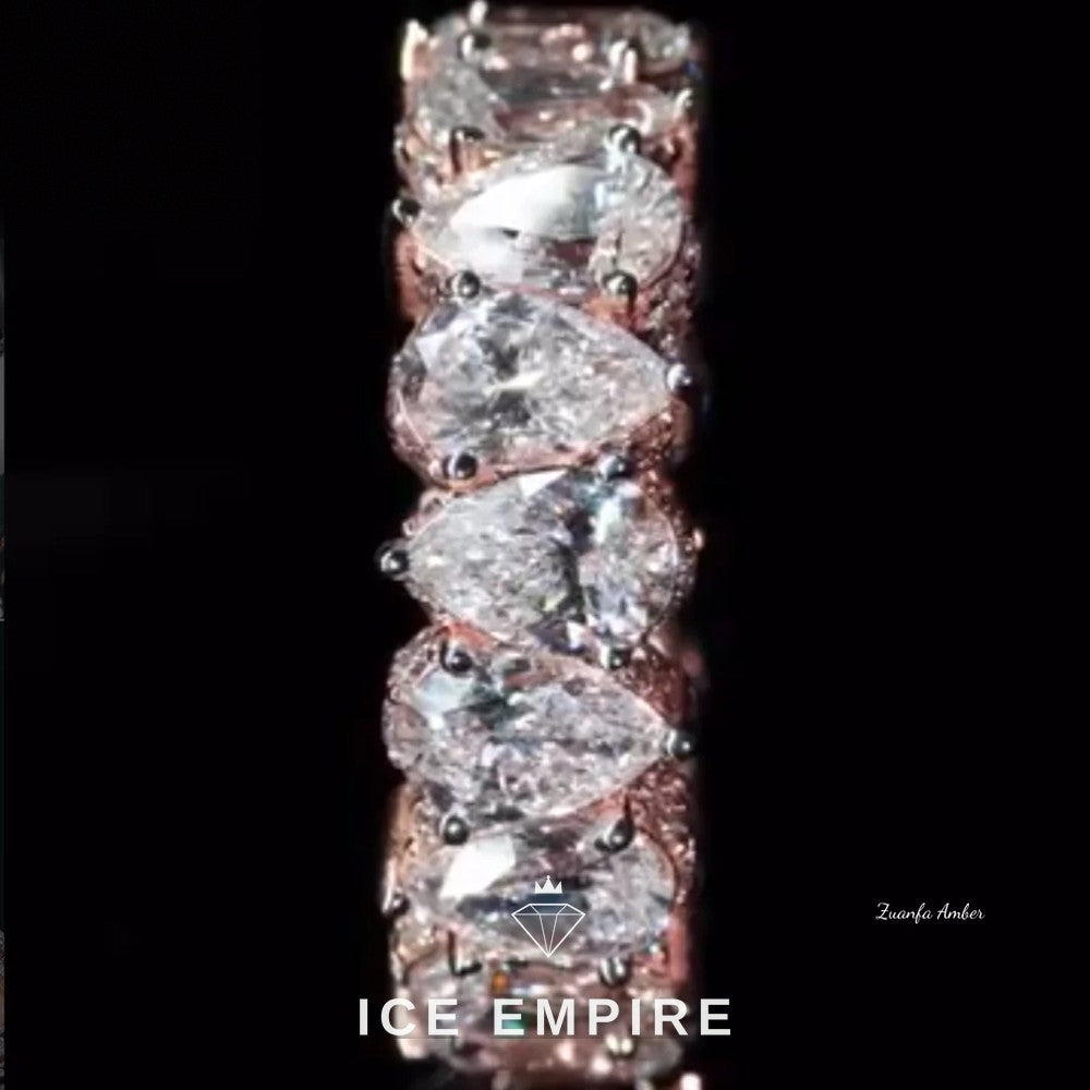 Iced Out 925 Silver Moissanite Ring