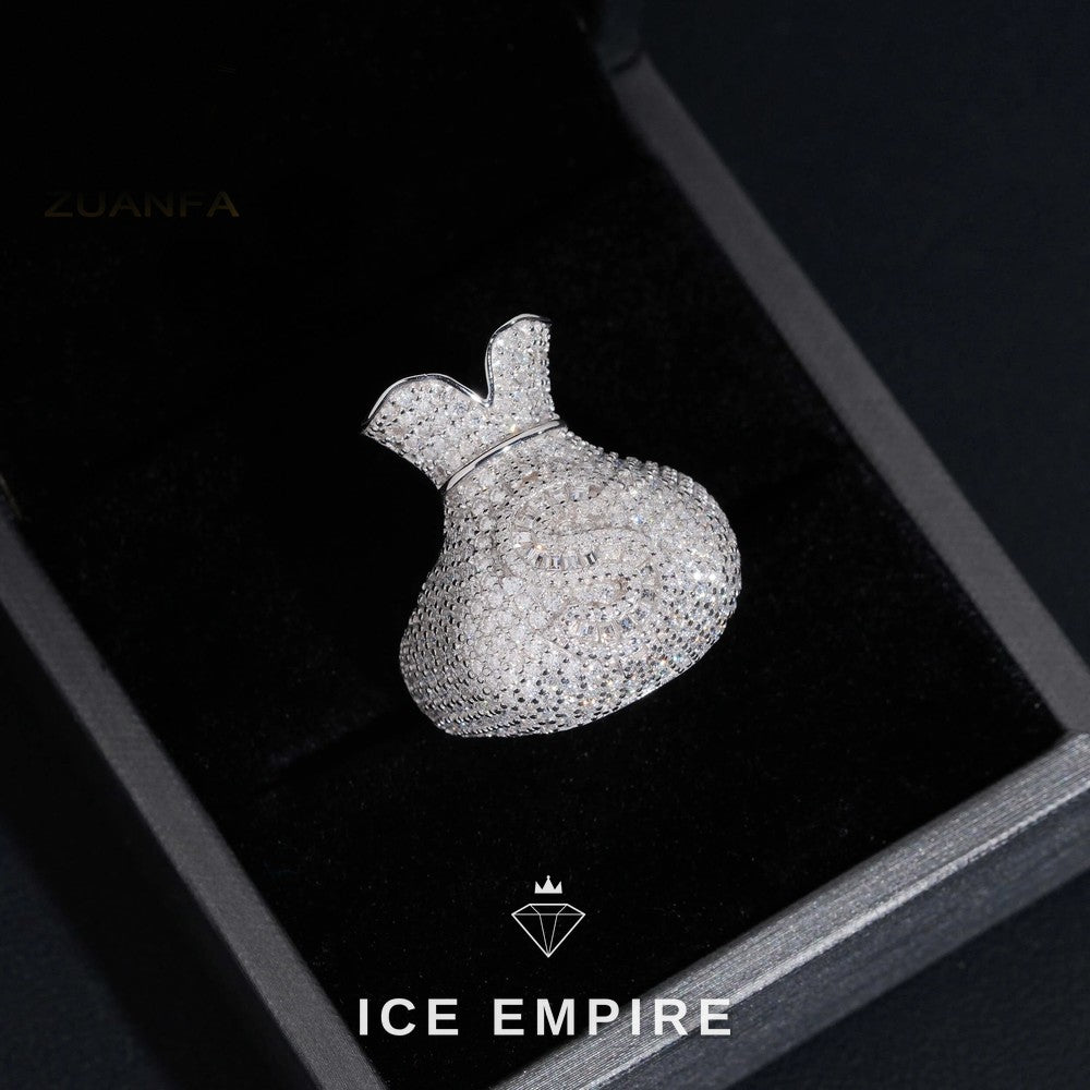 Iced Out Baguette 925 Silver Pendant