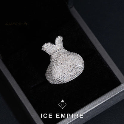 Iced Out Baguette 925 Silver Pendant