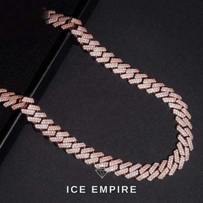 Iced Out Rose Gold Plated Moissanite Cuban Chain