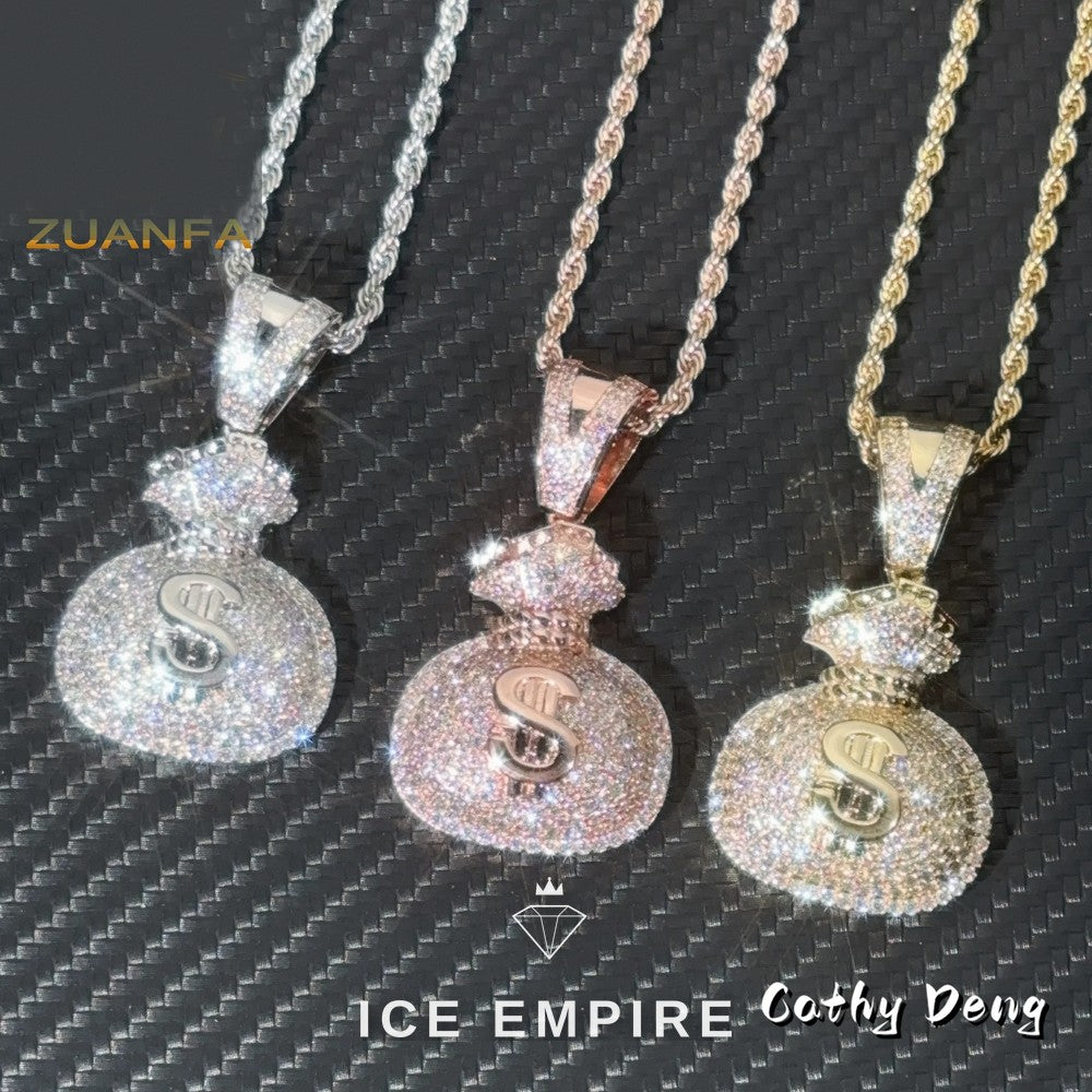 Iced Out 925 Silver Moissanite Rope Chain
