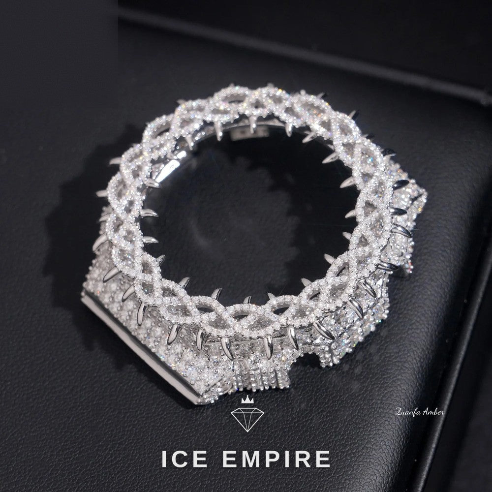 Iced Out 925 Silver Moissanite Watch