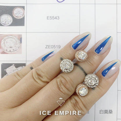Iced Out Gold Plated Moissanite Stud Earrings
