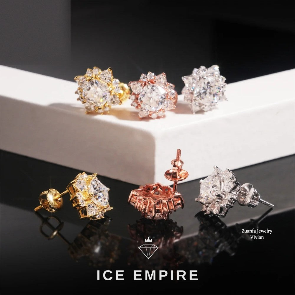 Iced Out 925 Silver Moissanite Earrings
