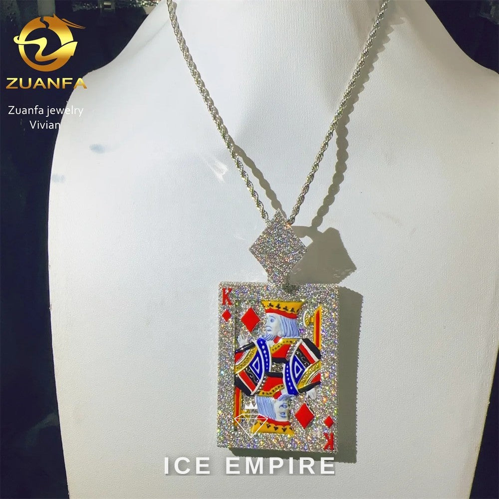 Iced Out Cross Gold Plated Moissanite Pendant