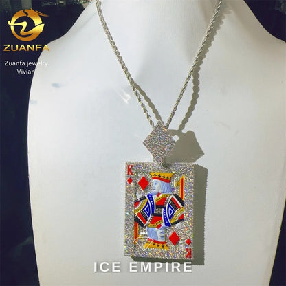 Iced Out Cross Gold Plated Moissanite Pendant