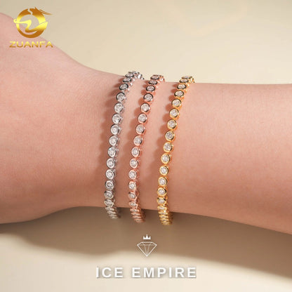Iced Out 925 Silver Moissanite Tennis Bracelet