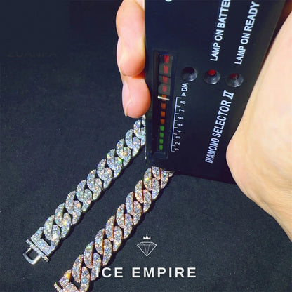 Iced Out 925 Silver Moissanite Cuban Chain