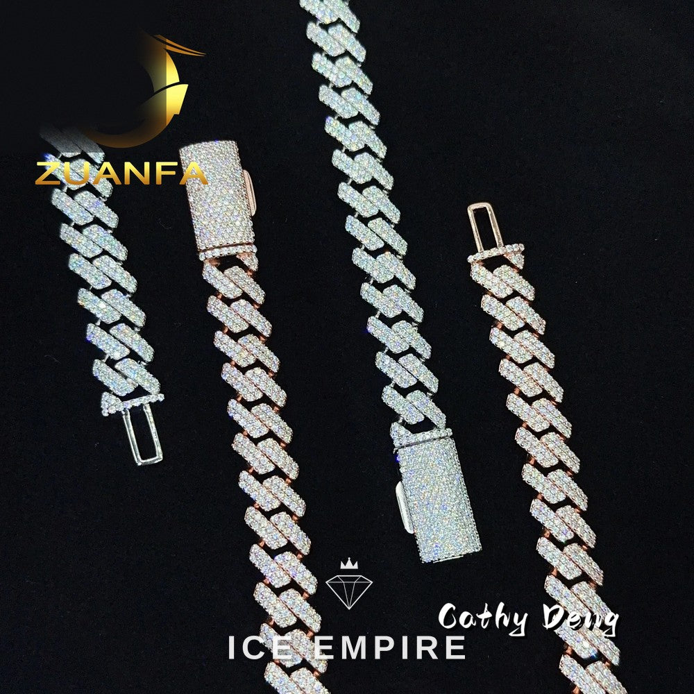 Iced Out Gold Plated Moissanite Cuban Chain
