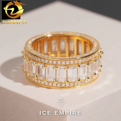 Iced Out 925 Silver Moissanite Ring