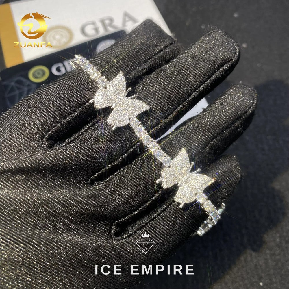 Iced Out Heart Rose Gold Plated Moissanite Cuban Chain