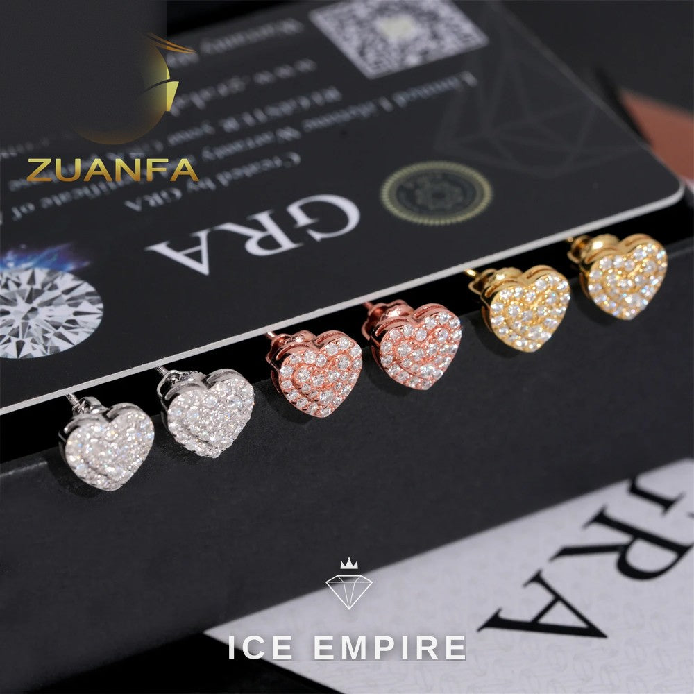 Iced Out 925 Silver Moissanite Earrings