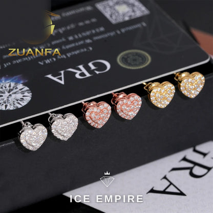 Iced Out 925 Silver Moissanite Earrings