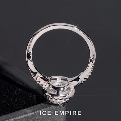 Iced Out Cluster 18K Gold Moissanite Wedding Band