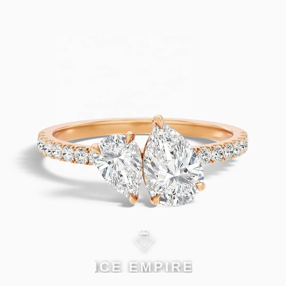 Iced Out Gold Plated Lab Grown Diamond Engagement Ring