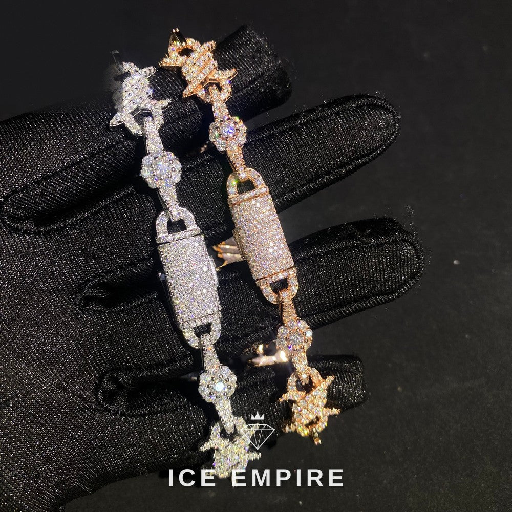 Iced Out 925 Silver Moissanite Cuban Chain